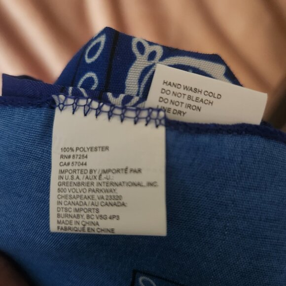 K15 Blue Kerchief, head cover,  so versatile Set of 2 Bandanas 21" x 21" - Picture 7 of 11